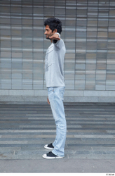 Whole Body Man T poses White Casual Slim Standing Street photo references